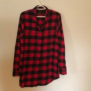 Free press large ladies black and red flannel
